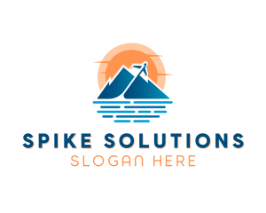 Mountain Airplane Travel  logo design