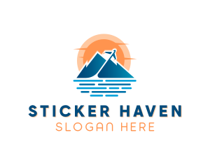 Mountain Airplane Travel  logo design