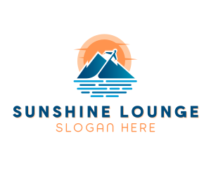 Mountain Airplane Travel  logo design