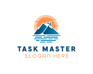 Mountain Airplane Travel  logo design