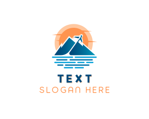 Mountain Airplane Travel  logo design