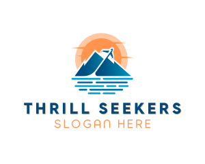 Mountain Airplane Travel  logo design