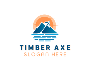 Mountain Airplane Travel  logo design