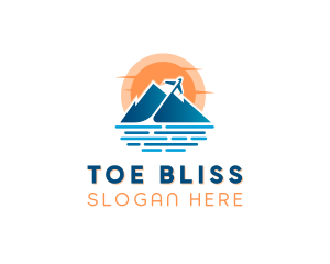 Mountain Airplane Travel  logo design