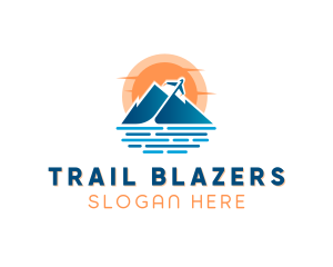 Mountain Airplane Travel  logo design