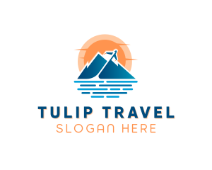 Mountain Airplane Travel  logo design