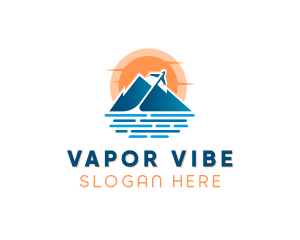 Mountain Airplane Travel  logo design