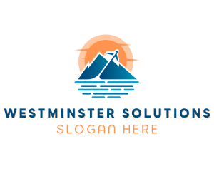 Mountain Airplane Travel  logo design