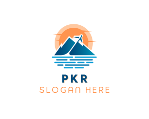 Mountain Airplane Travel  logo design