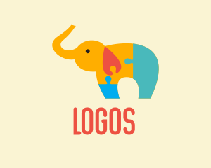 Puzzle - Colorful Puzzle Elephant logo design