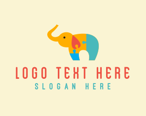 Zoo - Toy Store Puzzle Elephant logo design