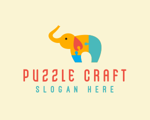 Toy Store Puzzle Elephant  logo design