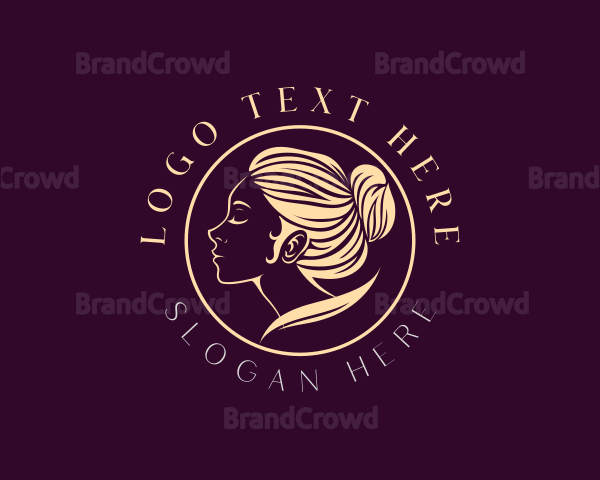 Elegant Woman Hair Bun Logo