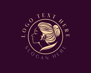 Elegant - Elegant Woman Hair Bun logo design