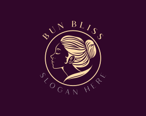 Bun - Elegant Woman Hair Bun logo design