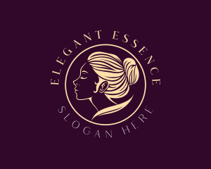 Elegant Woman Hair Bun logo design