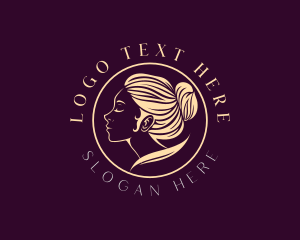 Stylist - Elegant Woman Hair Bun logo design