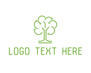 Cyberspace - Green Tech Tree logo design