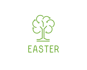 Data Analytics - Green Tech Tree logo design