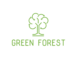 Green Tech Tree logo design