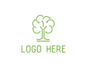 Networking - Green Tech Tree logo design