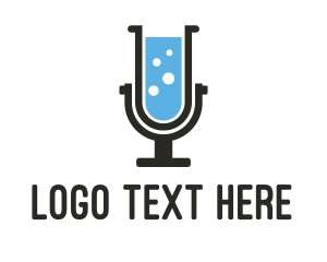 Mic - Test Tube Microphone logo design