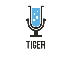 Podcast - Test Tube Microphone logo design
