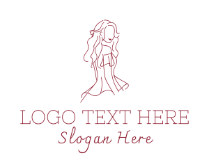 Girl - Women Gown Apparel logo design