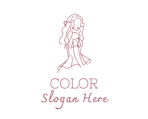 Hair - Women Gown Apparel logo design