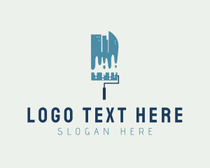 Building Paint Roller logo design