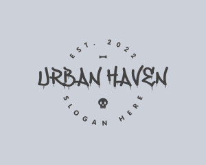 Urban Skull Graffiti logo design