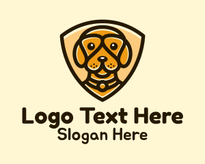 Dog Groomer - Puppy Dog Shield logo design