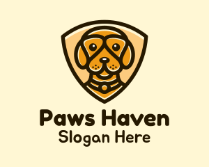 Puppy Dog Shield logo design