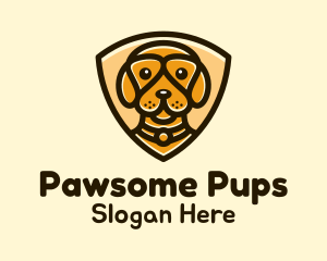Puppy Dog Shield logo design