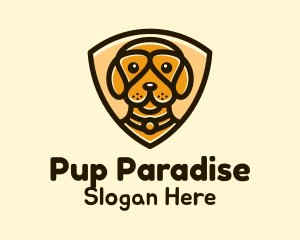 Puppy Dog Shield logo design