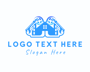 House - Pressure Washer House logo design