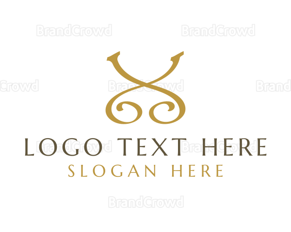 Golden Luxury Letter X Logo
