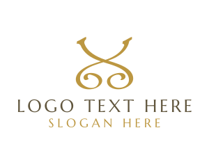 Gold - Golden Luxury Letter X logo design