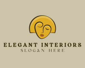 Gold Woman Elegant logo design