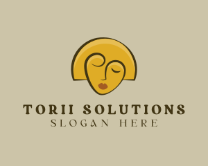 Gold Woman Elegant logo design