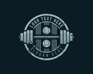 Gym - Bodybuilding Barbell Weights logo design