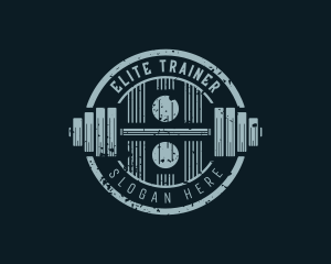 Bodybuilding Barbell Weights logo design