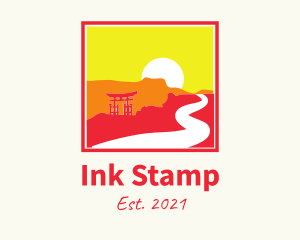 Stamp - Asian Sunset Stamp logo design