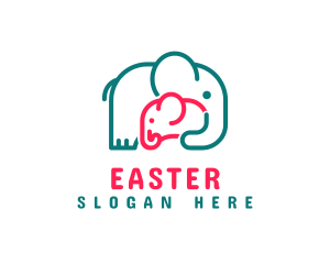 Maternity - Elephant Mother Love logo design