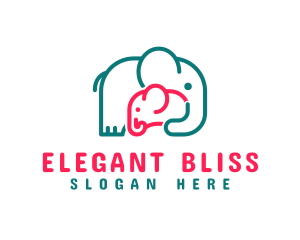 Babysit - Elephant Mother Love logo design