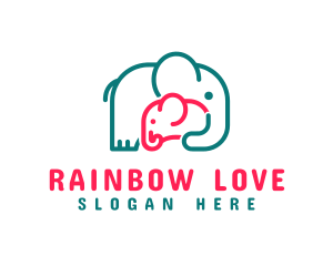 Elephant Mother Love logo design