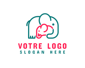 Cute - Elephant Mother Love logo design