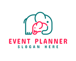 Mother - Elephant Mother Love logo design