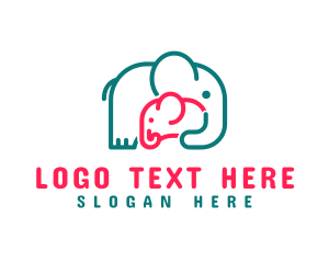 Babysitting - Elephant Mother Love logo design