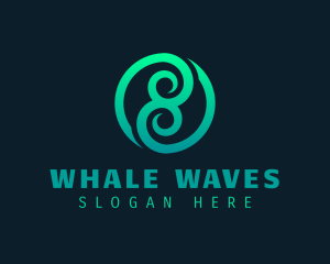 Business Wave Tendrils logo design